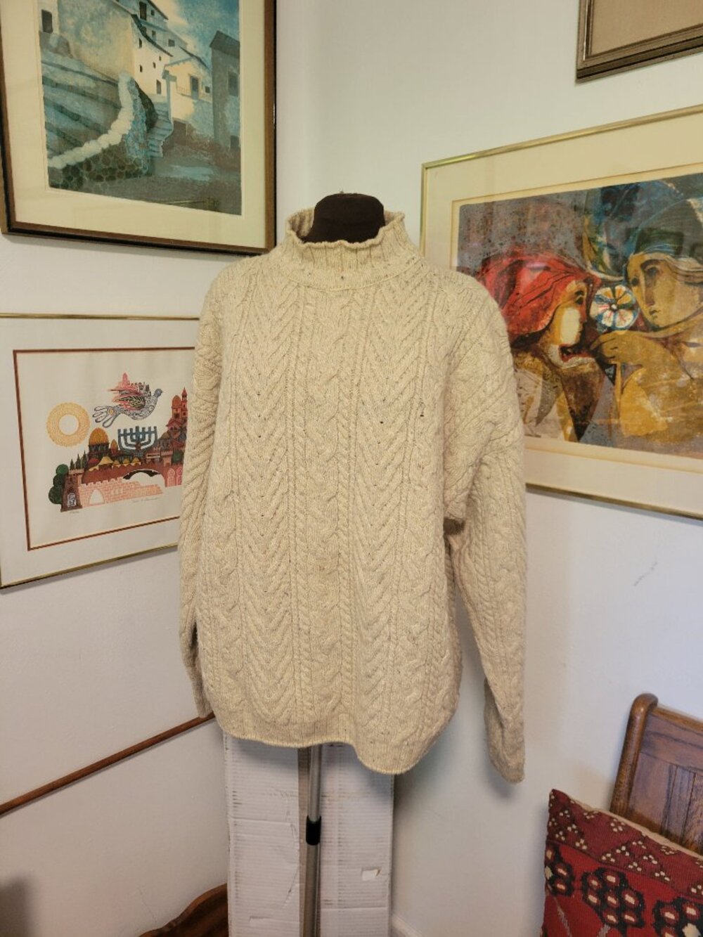 Vintage 80's Old Glory Cable Knit Sweater Unisex Size XL
